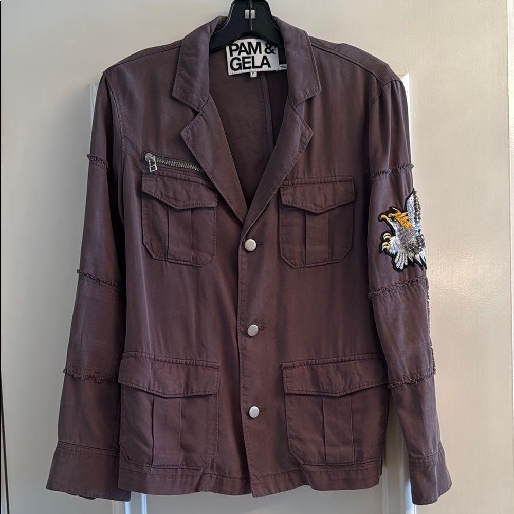 Pam & Gela Brown Military Field Jacket